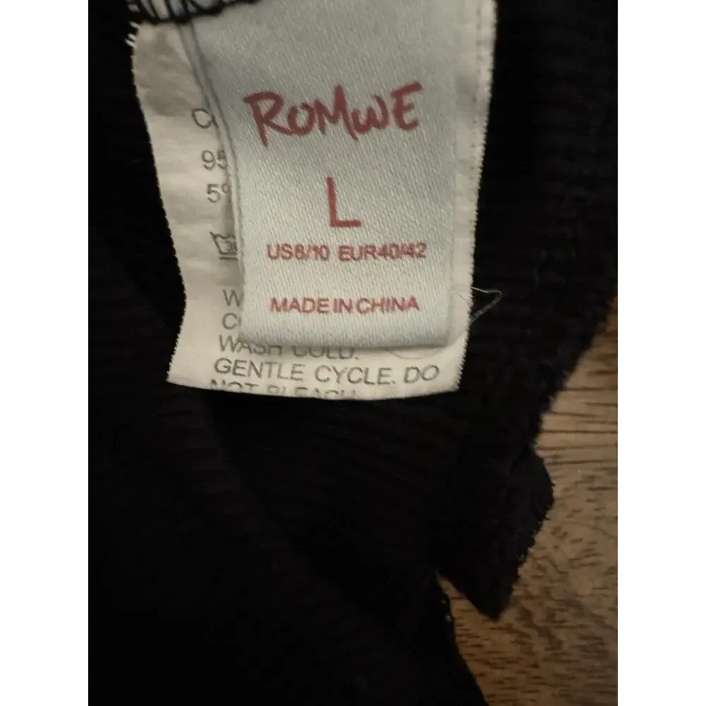 Y2K Black Ribbed Lace Cropped Cardigan Button Up Coquette Fairy Grunge Top L - Picture 6 of 10